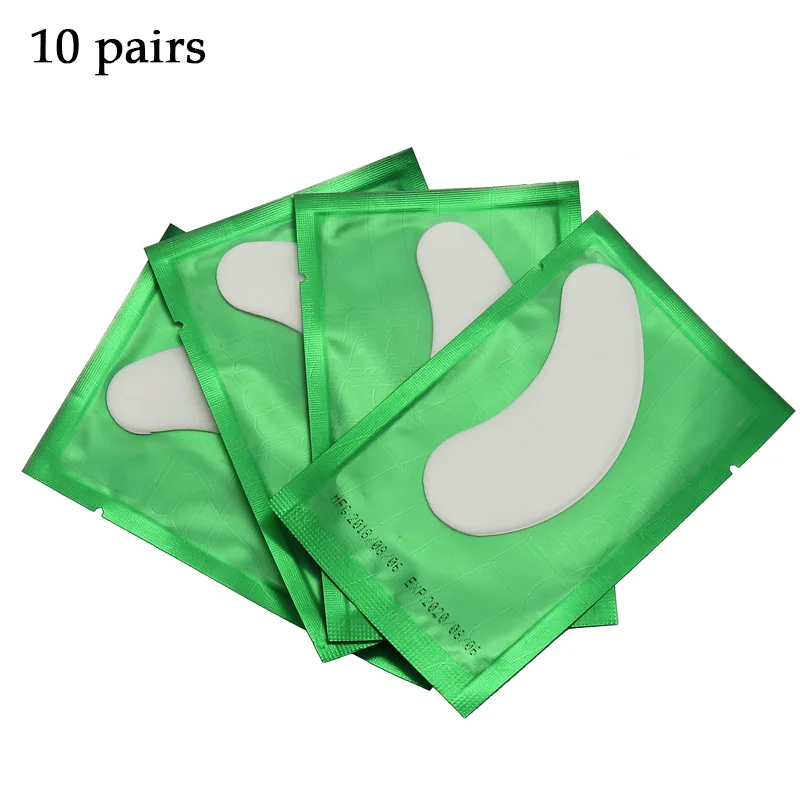 10 pairs green 10 пар/упак. новые бумажные накладки для ресниц под глазами накладки для ресниц наращивание ресниц увлажняющие накладки для глаз наклейки Обертывания Набор инструментов для макияжа - Длина: 10 pairs green