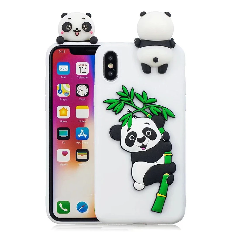 3D игрушка панда чехол для телефона iPhone XS Max XR 6 6S 7 8 Plus X 5 5S SE задняя крышка модные