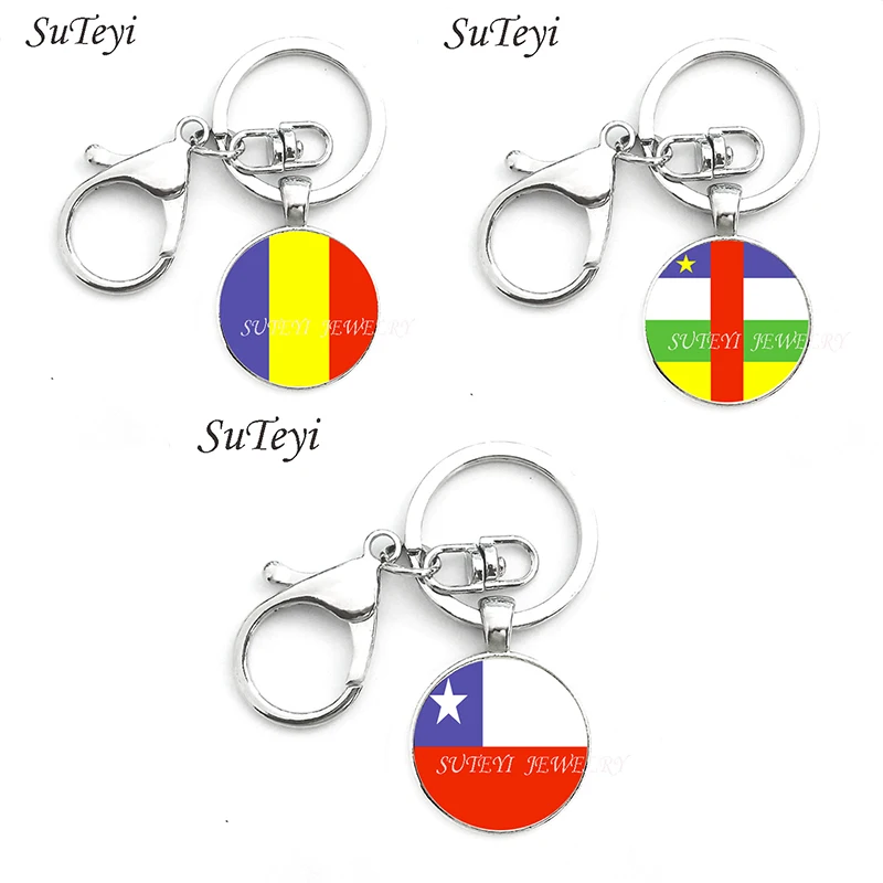 Трендовые круглые мужские ювелирные изделия брелок Чад и Чили Центральная