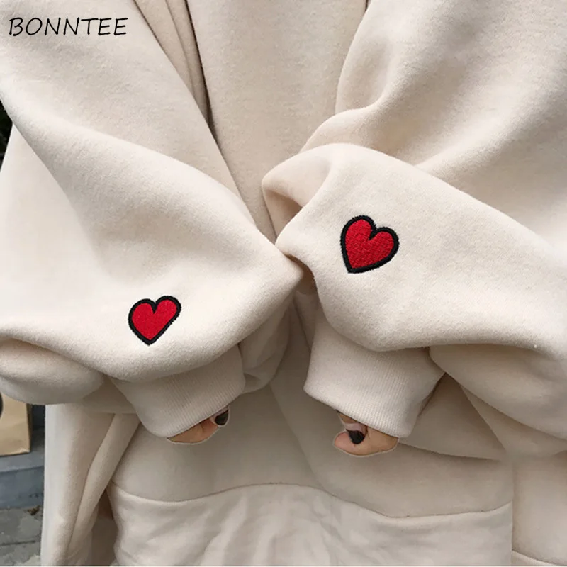 Женские толстовки Harajuku, большие размеры, трендовые однотонные женские пуловеры с круглым вырезом, студенческие Длинные Стильные женские толстовки с длинным рукавом