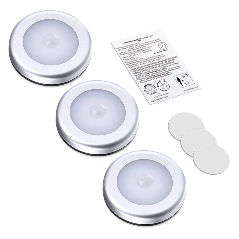 PIR Motion Sensor Under Cabinet Light Auto Smart Night light wall lamp LED Lights For Bedroom Closet Kitchen Wardrobe Lighting | Лампы и