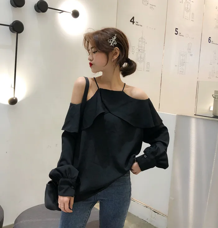 Женская одежда весна 2019 Новое поступление Корейская шифоновая рубашка ulzzang