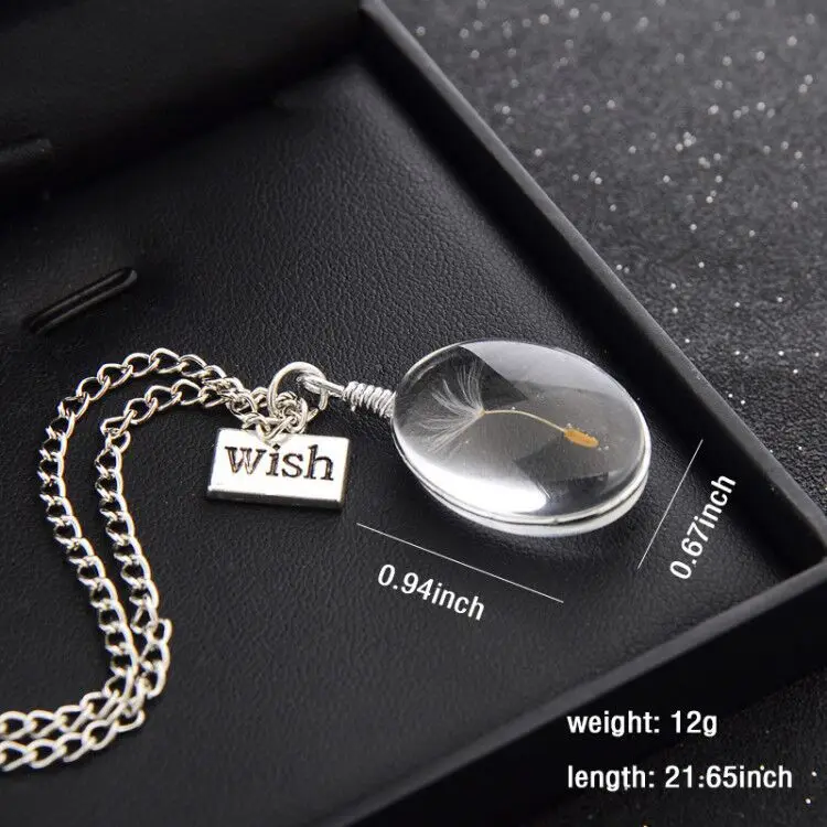 Ручная работа натуральный Одуванчик круглые хрустальные подвески ожерелья