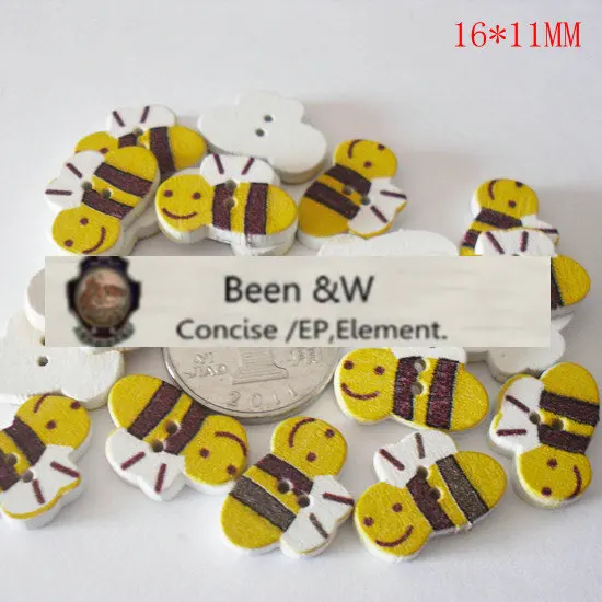 Бесплатная доставка! Картина/деревянные пуговицы мультяшное Изображение Милая