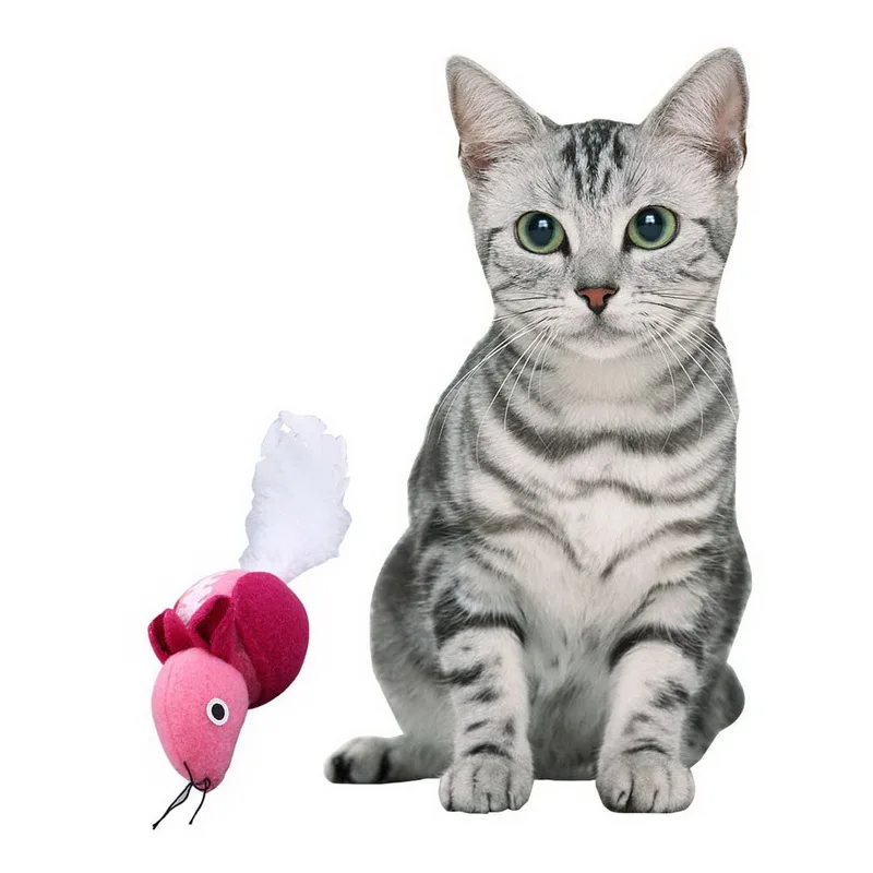 Hoomall 3 цвета Плюшевые Милые игрушечная мышь для CuteToys Перо хвоста и мята Pet котенок