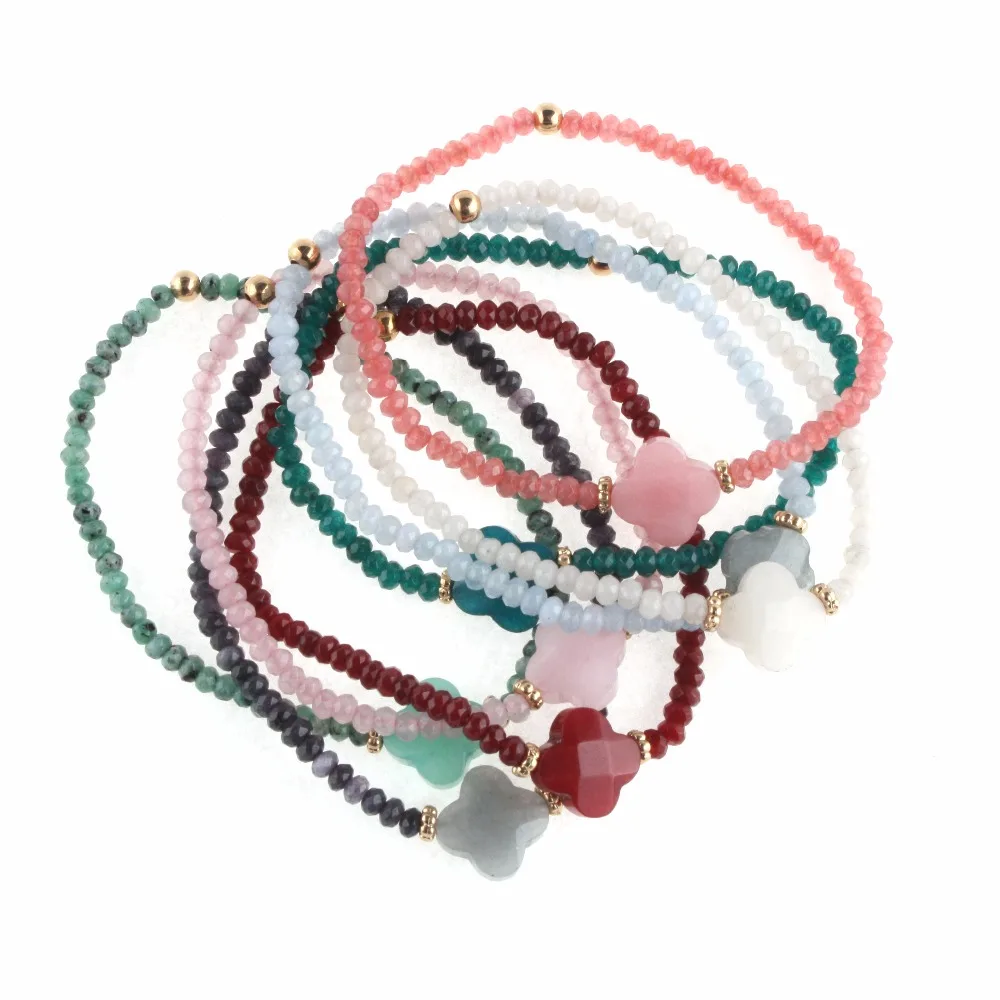 NeeFu WoFu браслет с кристаллами натуральный эластичный ювелирные изделия|pulseras de