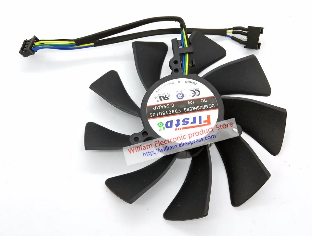 Для Sapphire XFX FX-797A/G XFX HD7950 HD7970 Vapor-X GHz Edition видеокарта вентилятор охлаждения FD9015U12S DC12V 0.55A