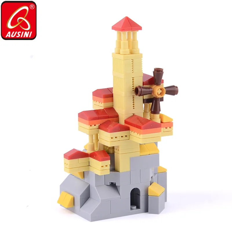 AUSINI ветряная мельница дом крепость игрушка для детей мини Кирпичи Строительные