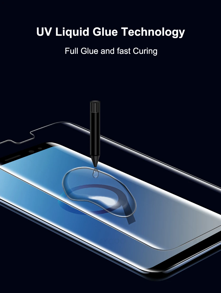 Akcoo Note 8 Защита экрана УФ Полный Клей закаленное стекло для samsung Galaxy S8 9 note 8 9 полное покрытие с отверстие для наушников вырезанное