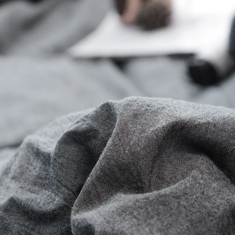 Пододеяльник из 100% хлопка однотонный темно-синий в японском стиле | Дом и сад