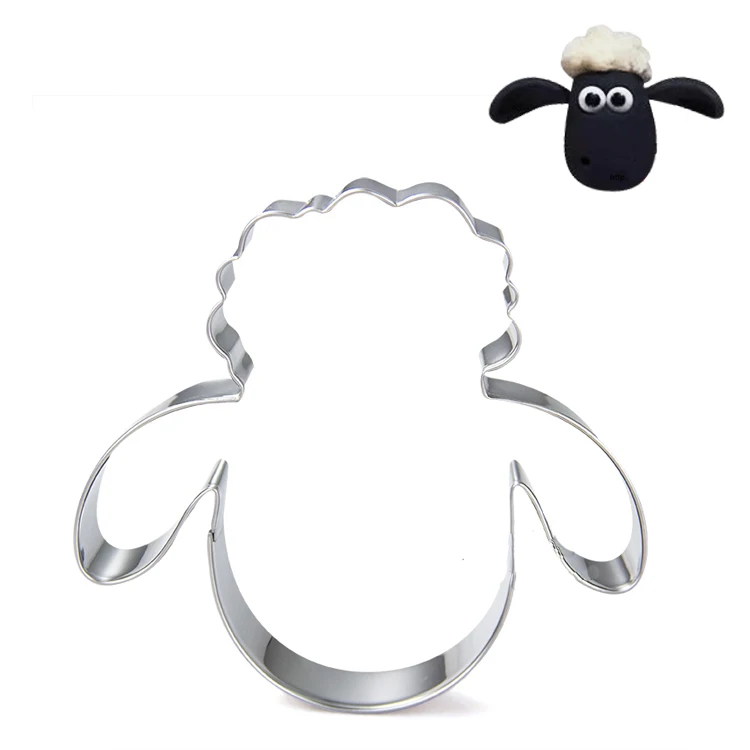 

Sheep head stainless steel cookie sugar cake cutter cupcake decoration mold
