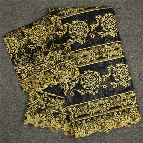 Latest apparel cloth African cotton embroidery bazin riche lace fabric with net for party dress set NBN58 (5+2y) | Дом и сад