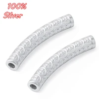 authentic s925 sterling silver color 6 542mm 3d bend diy braided beaded stereo catheter jewelry making accessories