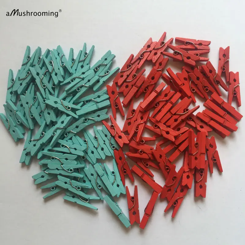 Прищепки деревянные маленькие бледно-голубые 25 шт. | Дом и сад