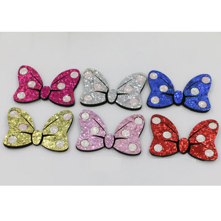 

30 pcs/lot, Glitter Felt Bow for DIY Hair Ornaments , shoe accessories