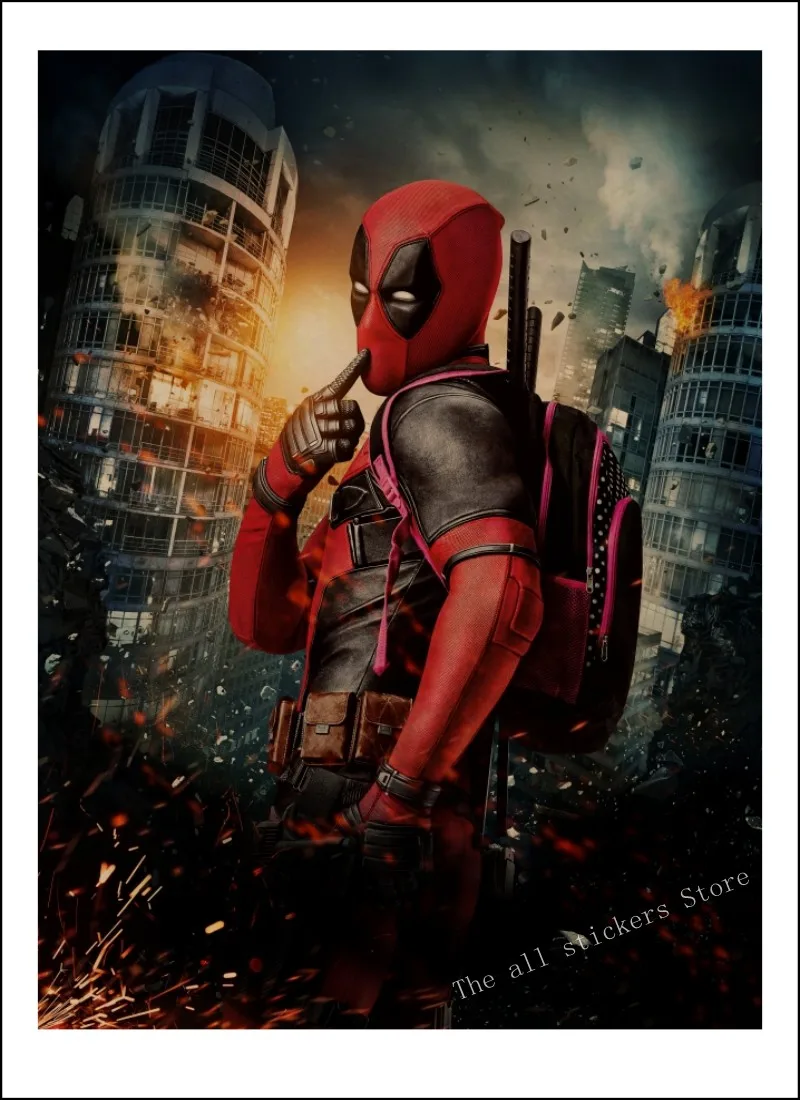 ВИНТАЖНЫЙ ПЛАКАТ marvel deadpool плакат настенные наклейки для детских комнат. Deadpool Marvel супергерой Ретро плакаты. Наклейки на стены. /807