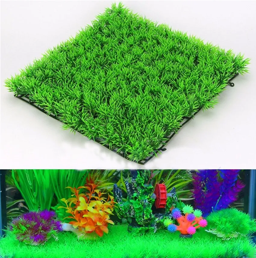 

Eco-Friendly Aquarium Ornaments Artificial Water Plastic Green Grass Plant Lawn Aquatic Aquarium Fish Tank Decor