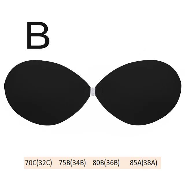 round black B Спереди Пряжка пуш-ап невидимый бюстгальтер для женщин бюстгальтеры без бретелей накладки на грудь липкий силиконовый самоклеящийся белье бежевый/черный - Цвет: round black B