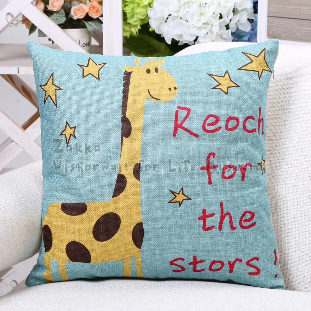 

1Pcs Free shipping New arrival Zakka Cute cartoon animals cotton sofa pillow cover Car cushion cover bedding home decoraiton