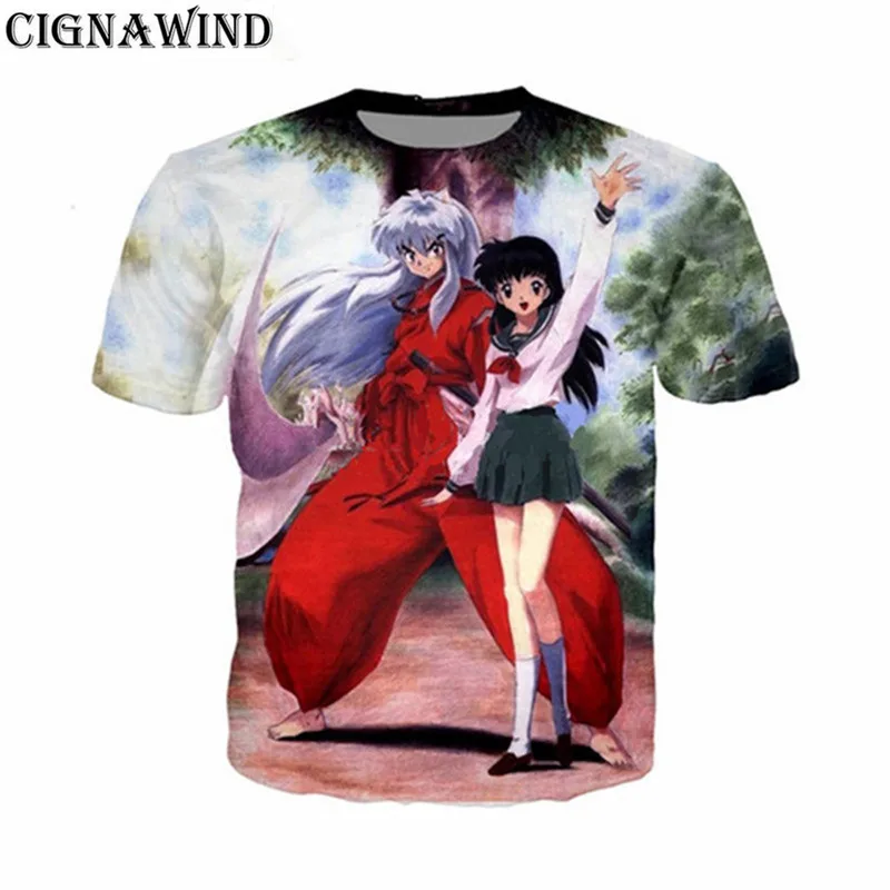 Классическая футболка с 3D принтом аниме Inuyasha Мужская/женская в стиле хип хоп