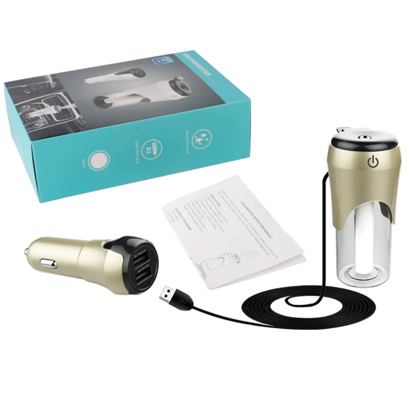 Автомобильный мини увлажнитель воздуха с двойным USB зарядным устройством
