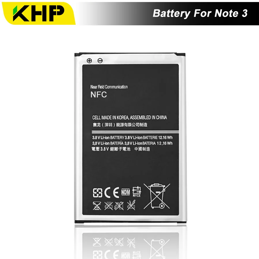 Новый 2019 100% оригинальный KHP телефон батарея для samsung Galaxy Note 3 N9000 N9005 N7200 Замена