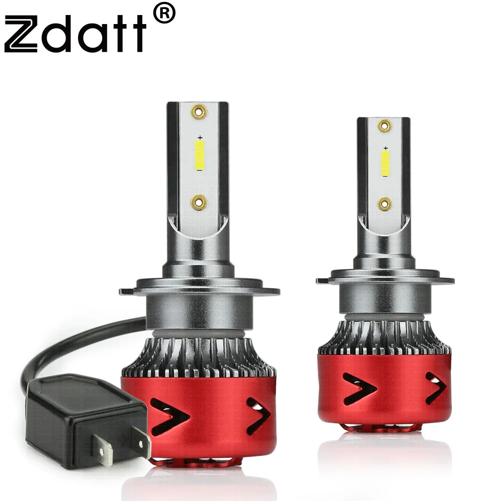 Zdatt 2 шт. H7 светодиодный Headllights H4 светодиодный лампы H1 H11 HB3 9005 9006 супер яркий свет сигнальная лампа 100W 10000LM 6000 К Противотуманные фары 12 V/24 V Авто