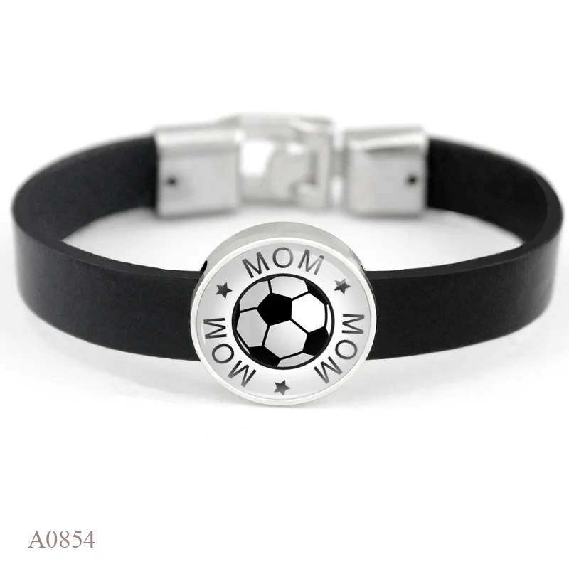 Мужской черный кожаный браслет с единорогом для езды на велосипеде Бейсбол