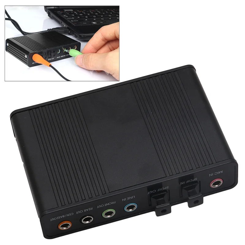 USB 5 1 канальный Внешний Оптический Аудио волоконная Звуковая карта S/PDIF для