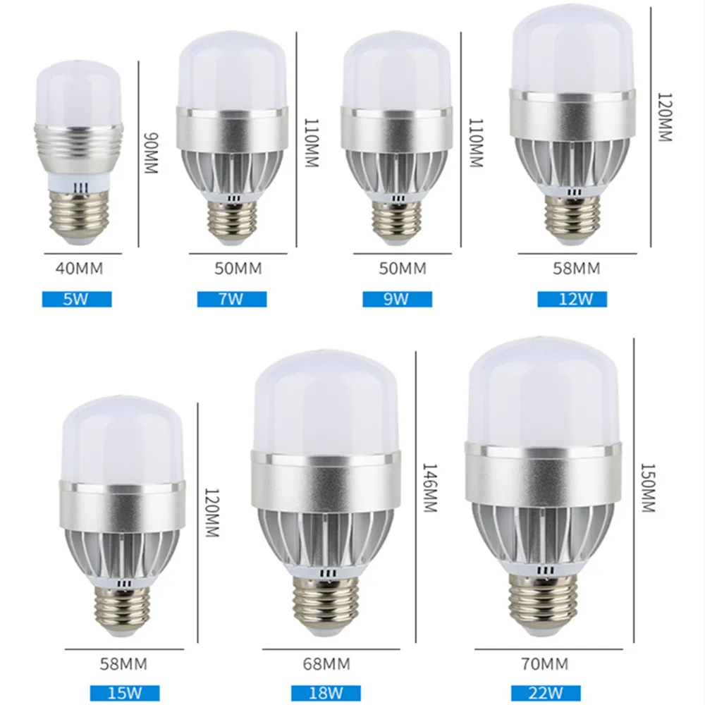 Светодиодный светильник E27 110 В 220 5630 5730 SMD 5 Вт 7 9 12 15 18 22 дневной белый 6500 к теплый 3000