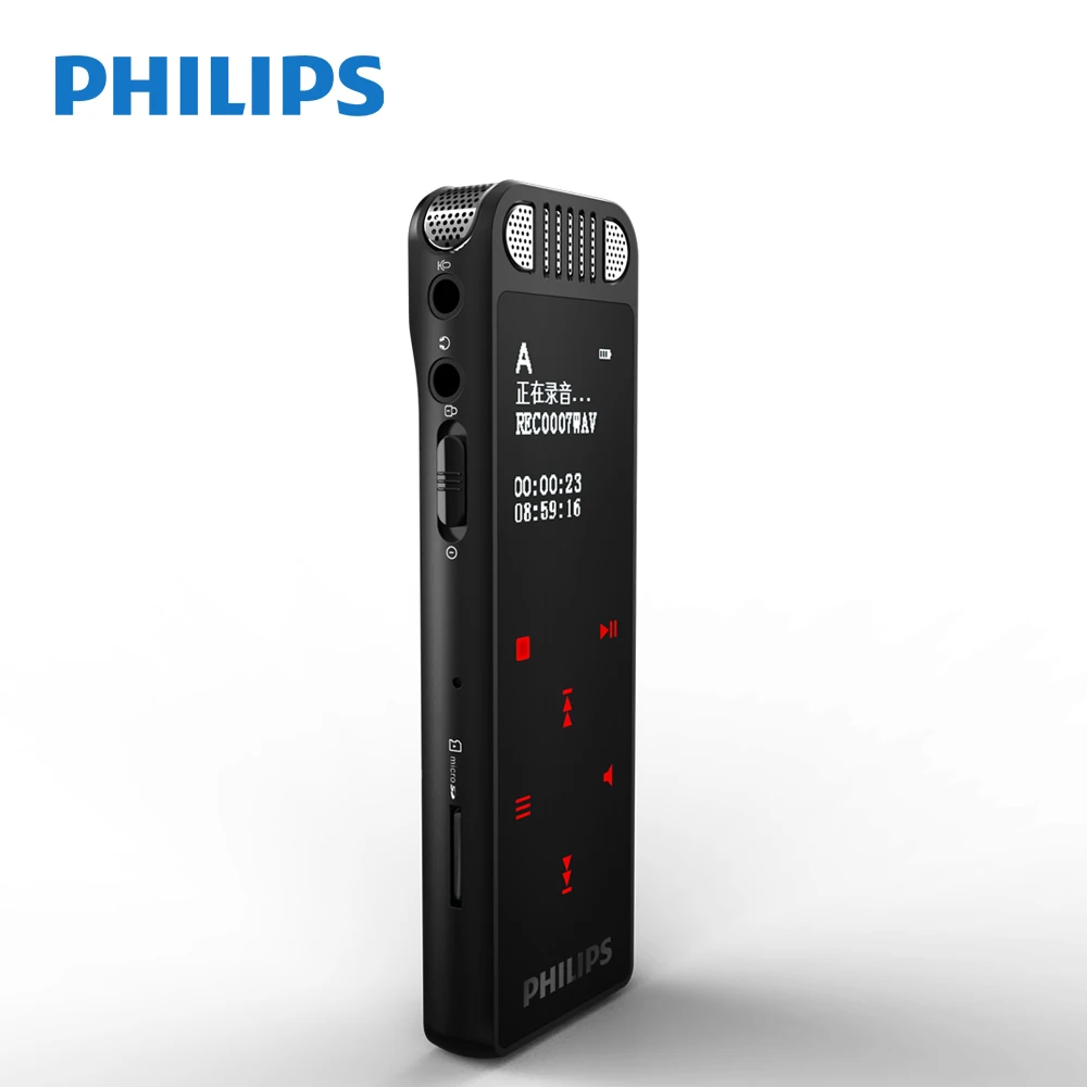 Philips VTR8060 64 Гб мини Wifi цифровой Аудио Диктофон Tracer ручка профессиональная Голосовая активация Поддержка приложения - Цвет: Черный