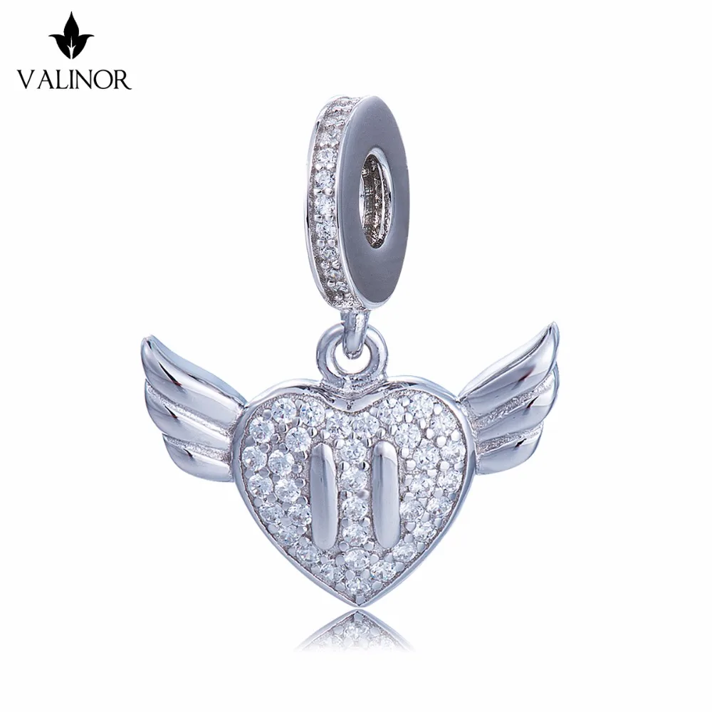 Ангел крылья серебряные бусины 925 пробы Подвески подходят браслеты никогда не