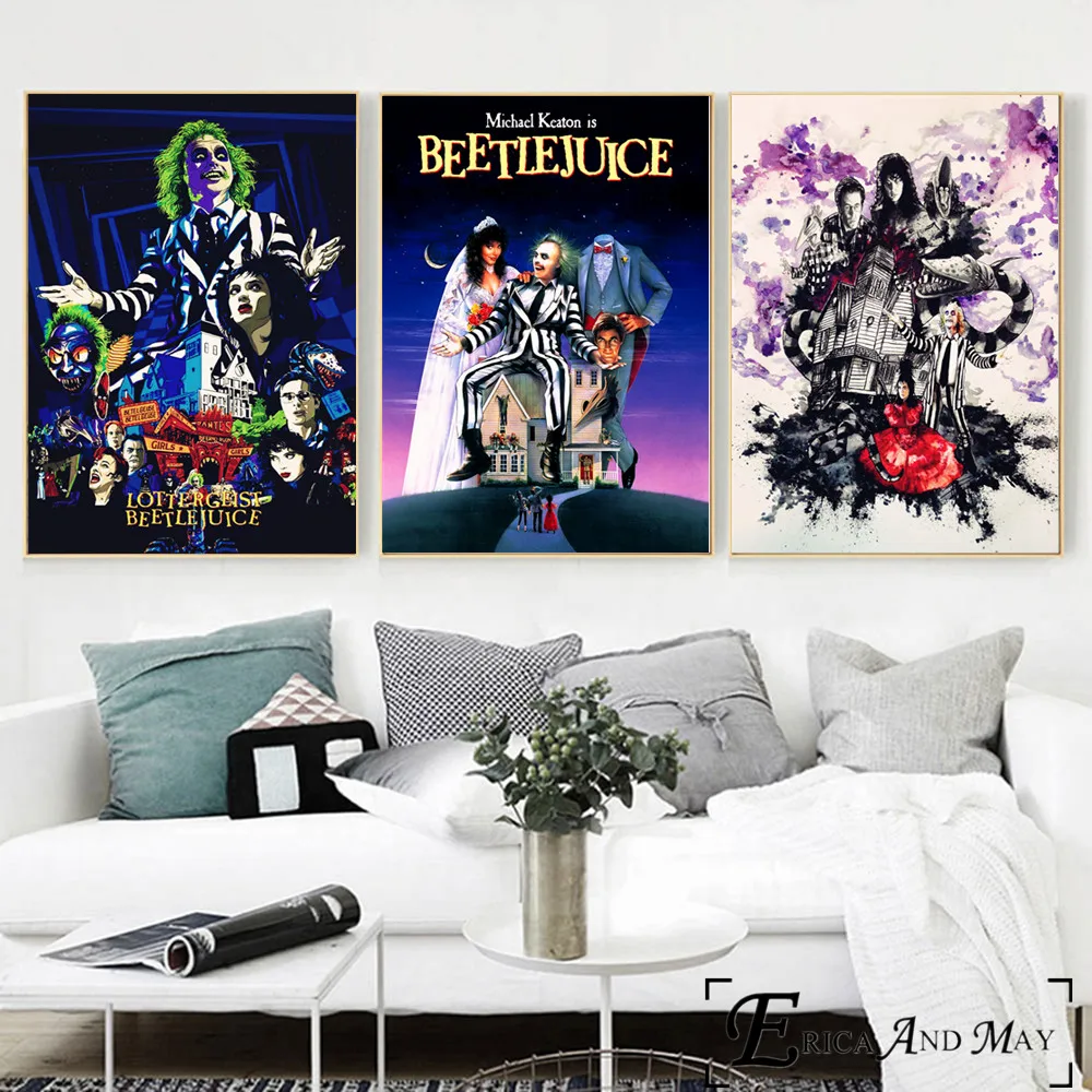 Винтажный художественный постер Beetlejuice с изображением фильма настенная живопись