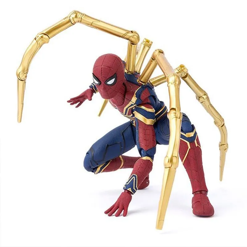 Hot 14CM Spider-Man Spiderman Avengers Infinity War upgrade iron spidere Action figure toys doll Christmas gift with box | Игрушки и