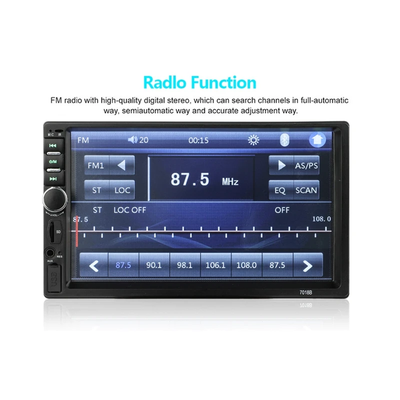 7018B Double 2 Din Car Video Player 7 inch Press Screen Multimedia player MP5 USB FM Bluetooth |