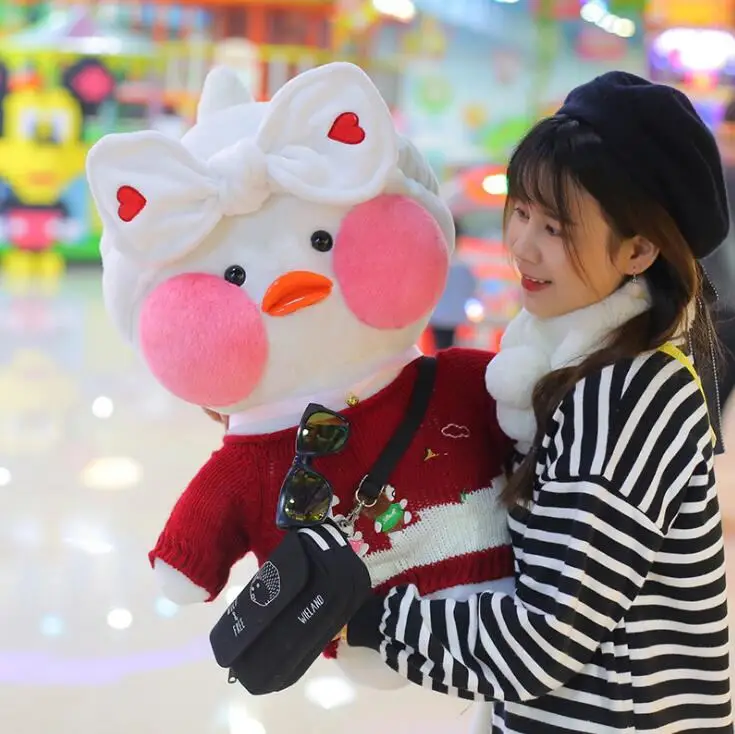 80 см Kawaii LaLafanfan кафе утка плюшевая игрушка мультяшная Милая Утка Мягкая кукла животные куклы детские игрушки подарок на день рождения для детей