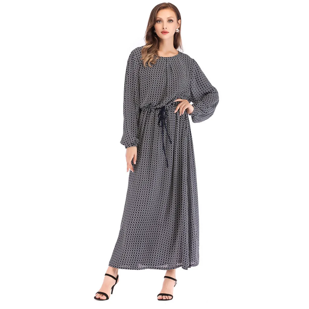 2019 Новое Женское платье повседневное мусульманское свободное арабское с