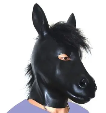 Латексная Фетиш-маска (LH4) из натурального латекса на всю голову с изображением