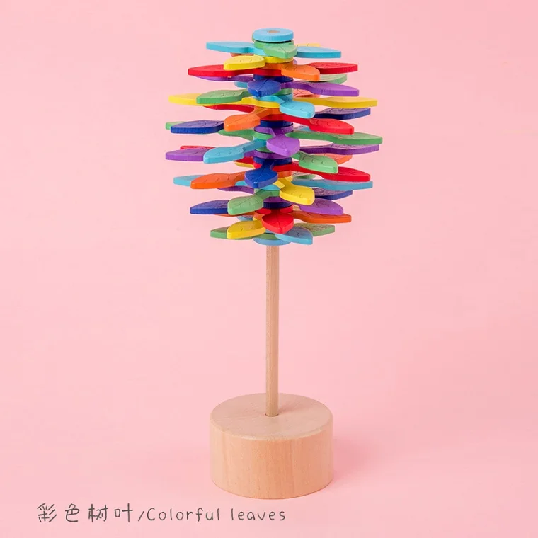 Colorful Leaves Дерево листья спиннинг леденец на палочке поворотный рельеф игрушки волшебная игрушка для снятия стресса, игрушки для взрослых, Детский подарок для украшения для офиса дома - Цвет: Colorful Leaves
