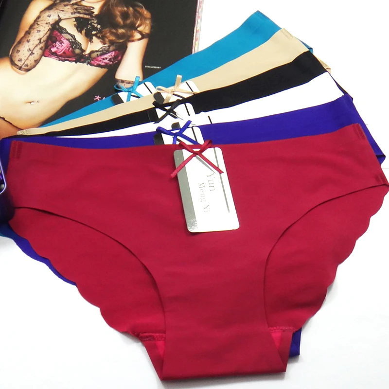 Набор из 12 однотонных ультратонких женских бесшовных хипстерских трусиков