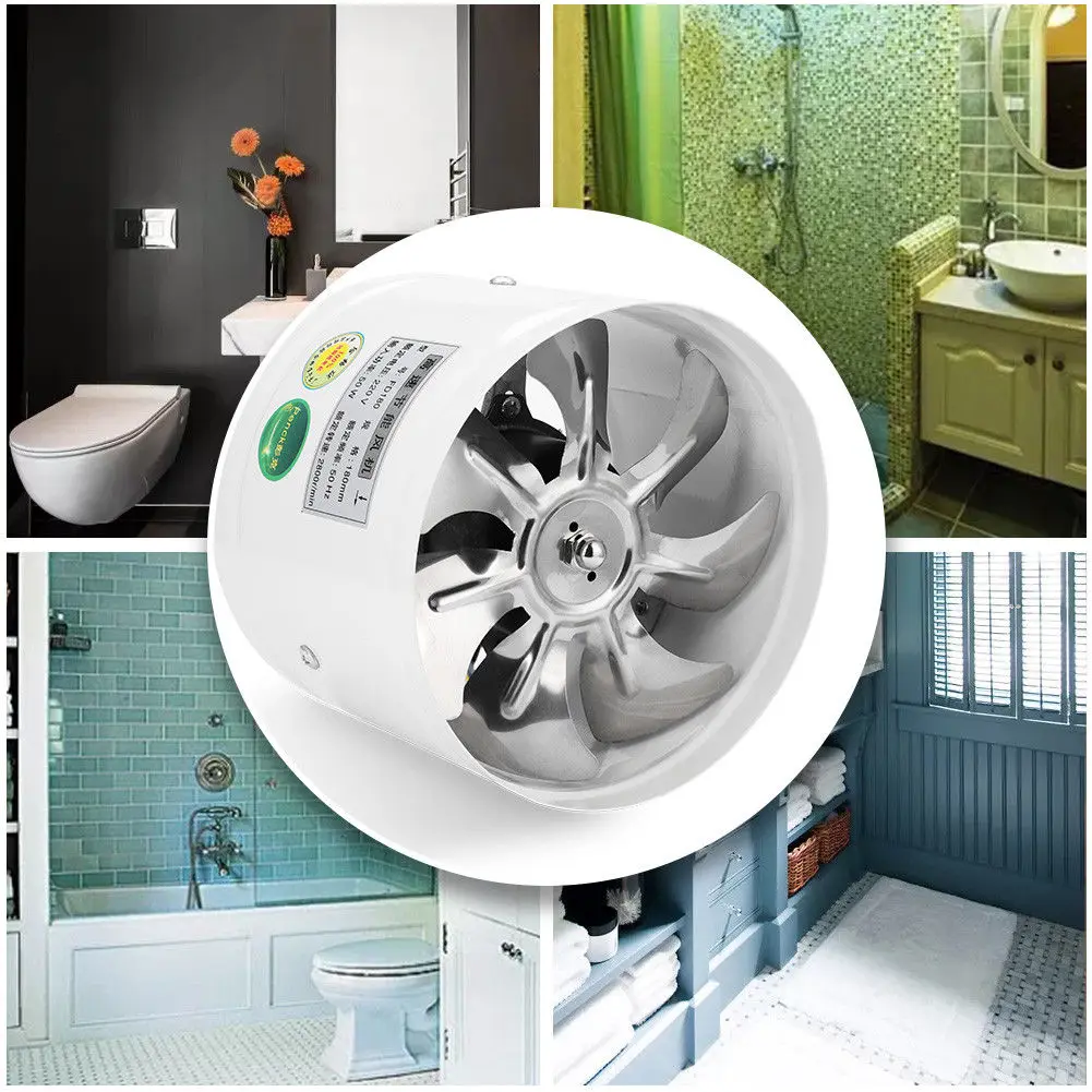 

4/6 Inch Inline Duct Fan Booster Exhaust Blower Air Cooling Vent Metal Blades
