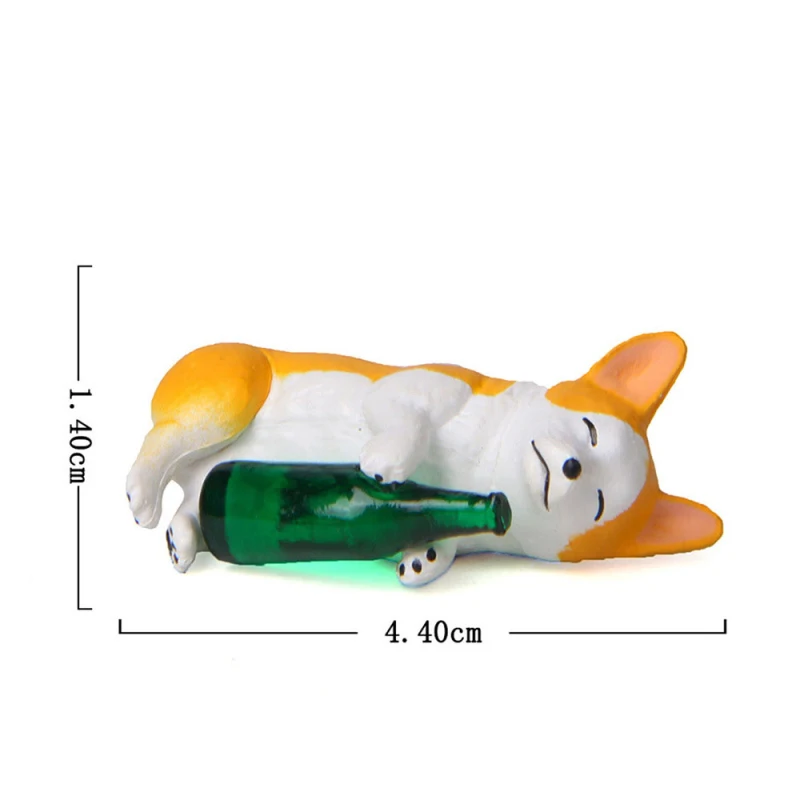 yellow dog green 1 шт., забавная для кошек собак, напиток, вино, мультяшная фигурка животного, модель, садовая фея, декор, стекло, DIY аксессуары, миниатюрное украшение для дома - Цвет: yellow dog green