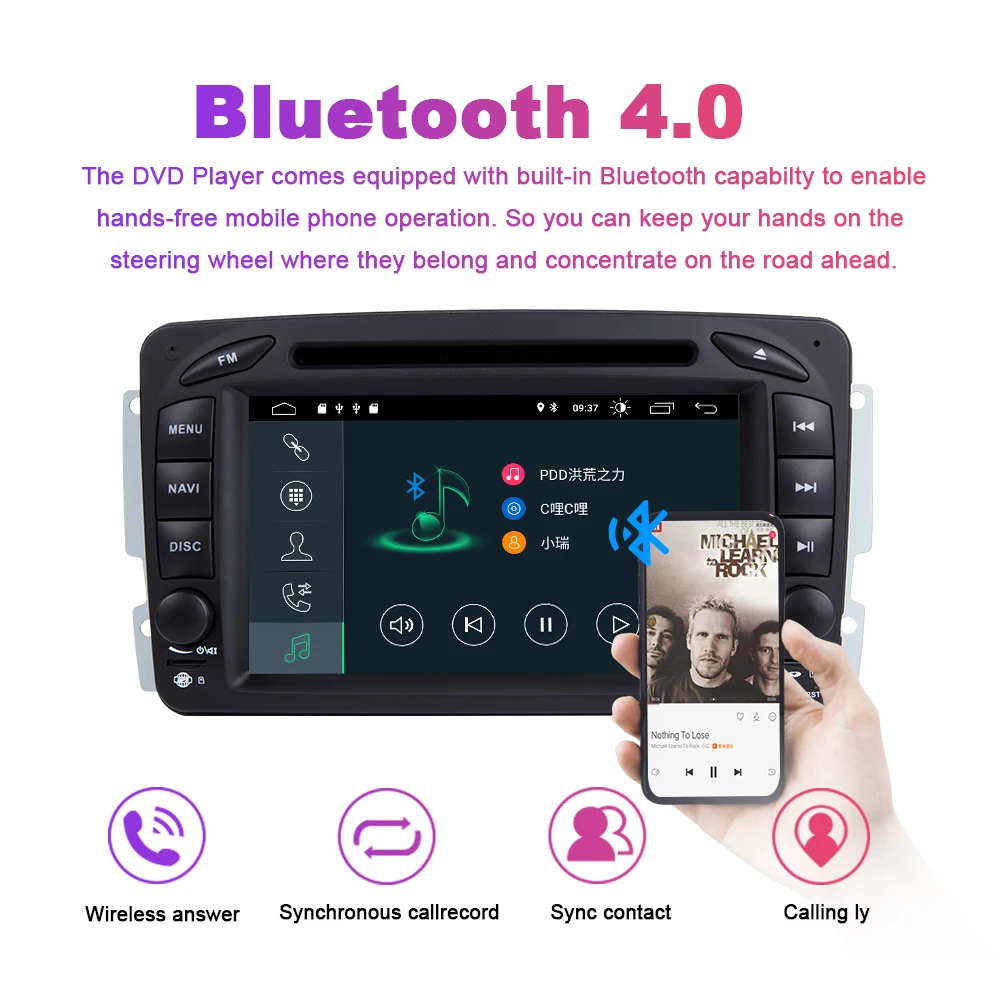 Xonrich 2 Din Android 9,0 Автомобильный мультимедийный плеер для Mercedes/Benz/W209/W203/W168/M/ML/W168/W463/Viano/W639/Vito/Vaneo Авторадио