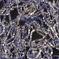 zotoon ss10 mix blue nails rhinestone chain strass applique diy ab crystal trim stones for clothes decoration sew on garment bag