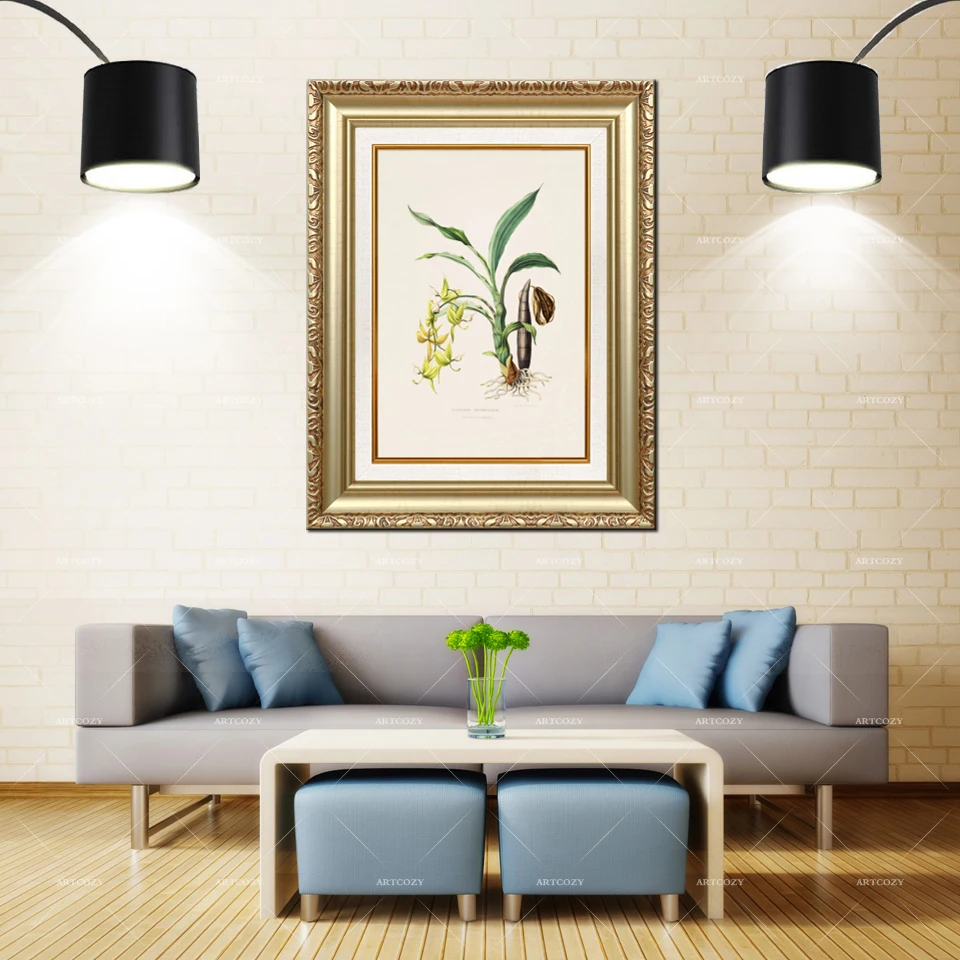 

Artcozy Golden Frame Abstract orchidaceae de mexico Waterproof Canvas Painting