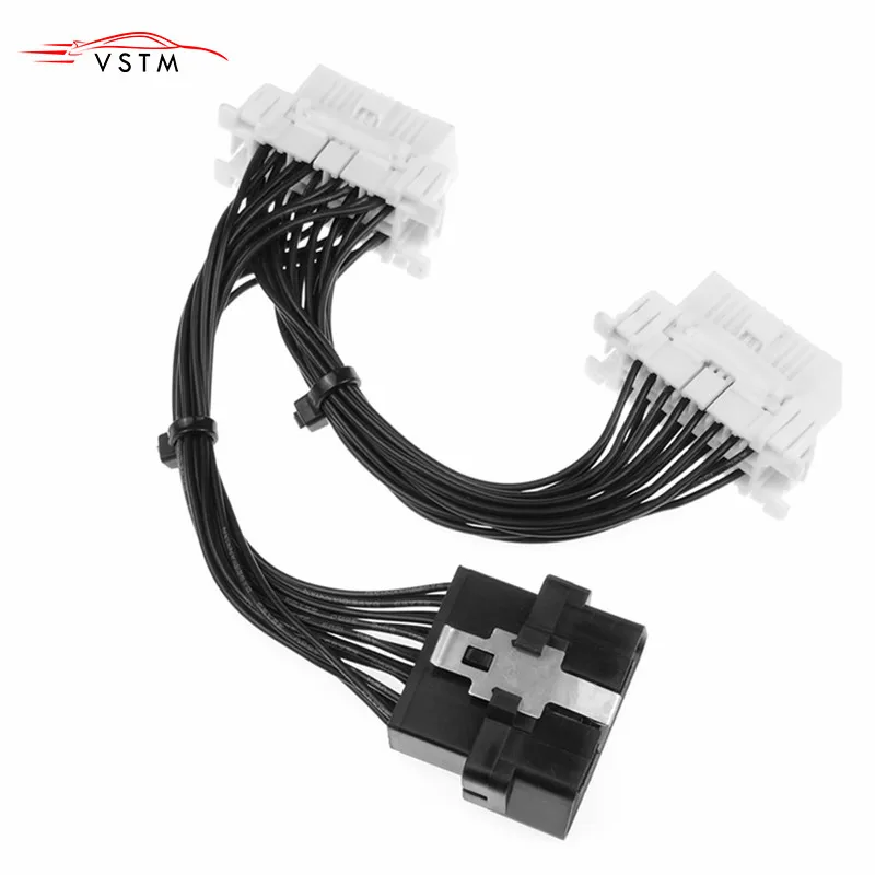 16 pin OBD2 OBDii OBD 2 разветвитель Удлинительный кабель с одним штекером на два разъема Y