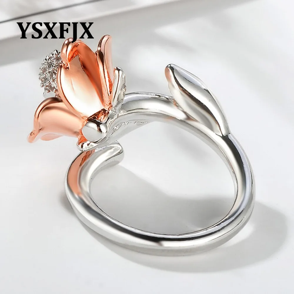 YSXFJX Halloween punk wind decoration ring plating Skull Skeleton zircon personality women rose opening | Украшения и аксессуары