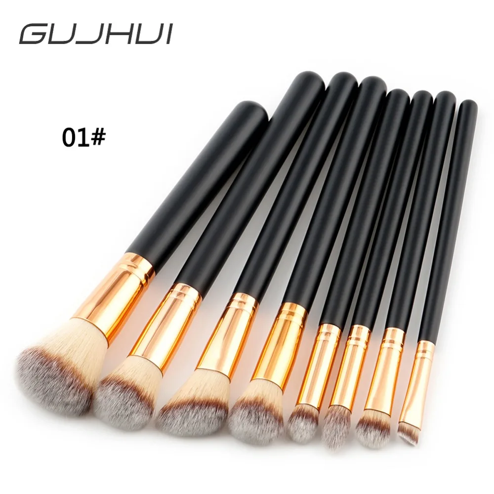 Pro 8 шт натуральные волосы мягкая Профессиональная Кисть для макияжа Косметика