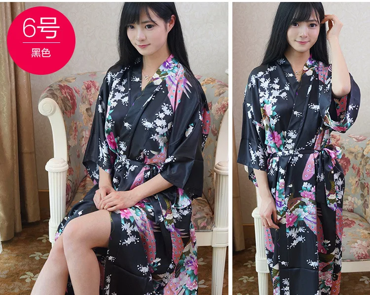 Большой размер модное женское летнее сексуальное длинное кимоно банное платье