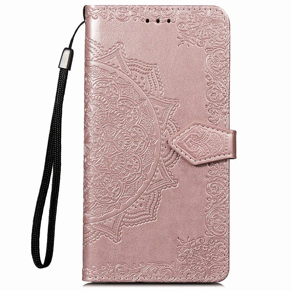 Rose gold Для Xiao mi Red mi Note 7 6 Pro 7A 6A кожаный флип-чехол Мандала защитный чехол для Red mi 5 Plus 5A 9 SE K20 9T чехол - Цвет: Rose gold